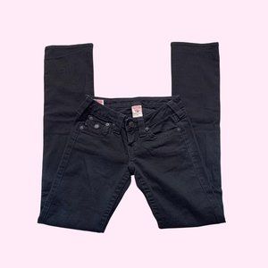True Religion Black Straight Leg Jeans (Size 26)